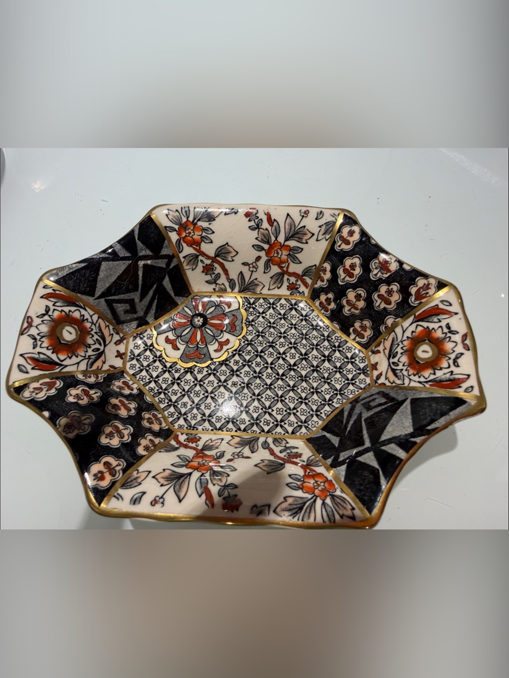 masons ironstone  Floral Pattern Porcelain Bowl hand painted England 7.5x 6”